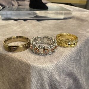 Men Elegant Gold and Silver‎ Ring Set untested Bands
